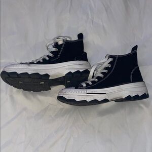 Women’s Black and White High-Top Sneakers